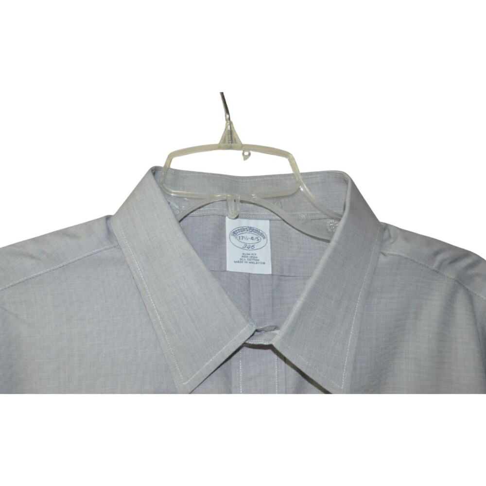 Brooks Brothers 346 Mens Dress Shirt 17 1/2  34/35 Blue Business Formal Wedding - Picture 3 of 6